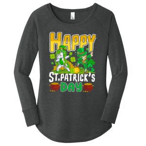 Happy St Patrick’s Day Unicorn Dab Women's Perfect Tri Tunic Long Sleeve Shirt