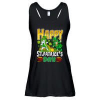 Happy St Patrick’s Day Unicorn Dab Ladies Essential Flowy Tank