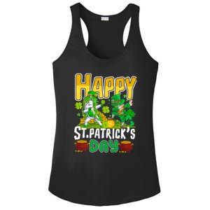 Happy St Patrick’s Day Unicorn Dab Ladies PosiCharge Competitor Racerback Tank