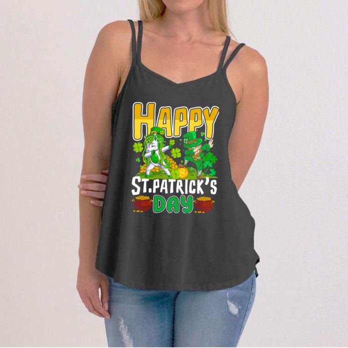 Happy St Patrick’s Day Unicorn Dab Women's Strappy Tank