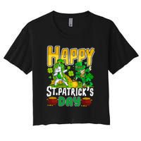 Happy St Patrick’s Day Unicorn Dab Women's Crop Top Tee