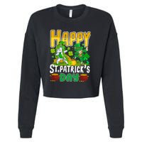 Happy St Patrick’s Day Unicorn Dab Cropped Pullover Crew