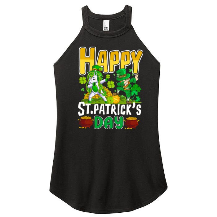 Happy St Patrick’s Day Unicorn Dab Women's Perfect Tri Rocker Tank