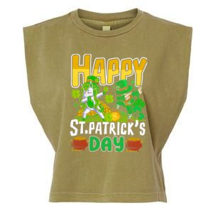 Happy St Patrick’s Day Unicorn Dab Garment-Dyed Women's Muscle Tee