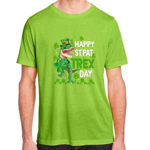 Happy St Pat Trex Patricks Day Boys Men Dinosaur TRex Adult ChromaSoft Performance T-Shirt