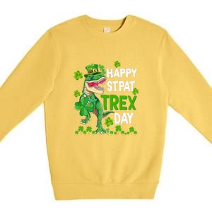 Happy St Pat Trex Patricks Day Boys Men Dinosaur TRex Premium Crewneck Sweatshirt