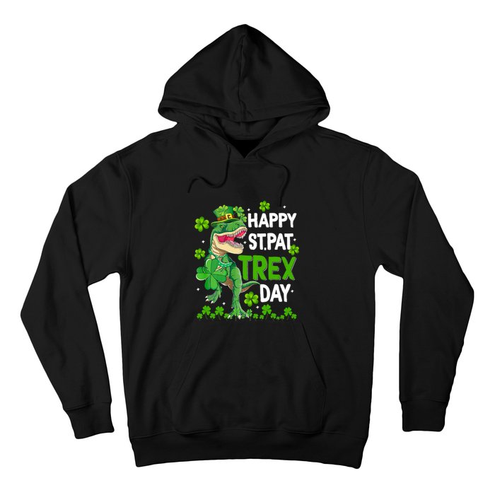 Happy St Pat Trex Patricks Day Boys Men Dinosaur TRex Hoodie