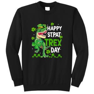 Happy St Pat Trex Patricks Day Boys Men Dinosaur TRex Sweatshirt