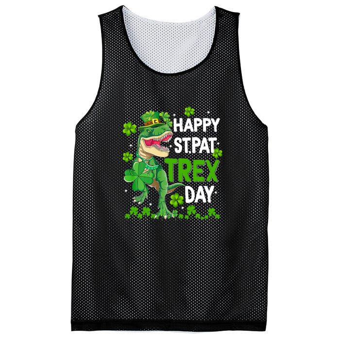 Happy St Pat Trex Patricks Day Boys Men Dinosaur TRex Mesh Reversible Basketball Jersey Tank