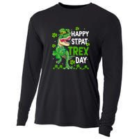 Happy St Pat Trex Patricks Day Boys Men Dinosaur TRex Cooling Performance Long Sleeve Crew