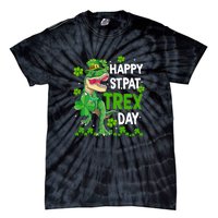 Happy St Pat Trex Patricks Day Boys Men Dinosaur TRex Tie-Dye T-Shirt