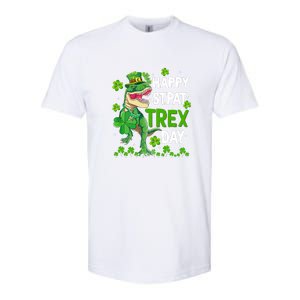 Happy St Pat Trex Patricks Day Boys Men Dinosaur TRex Softstyle CVC T-Shirt