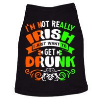 Happy St Patricks Day I'm Not Really Irish I Just Want Get Drunk Doggie Tank