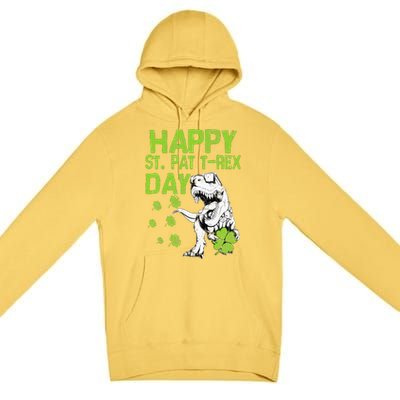 Happy St. Pat t-Rex Day Saint Shenanigan Clover Irishman Premium Pullover Hoodie