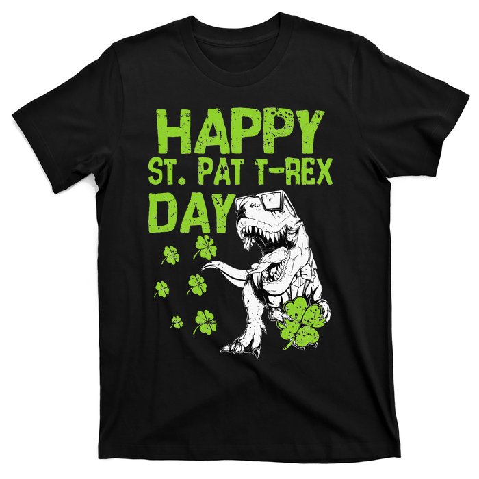 Happy St. Pat t-Rex Day Saint Shenanigan Clover Irishman T-Shirt