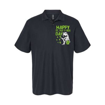 Happy St. Pat t-Rex Day Saint Shenanigan Clover Irishman Softstyle Adult Sport Polo