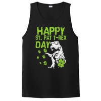 Happy St. Pat t-Rex Day Saint Shenanigan Clover Irishman PosiCharge Competitor Tank