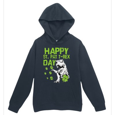 Happy St. Pat t-Rex Day Saint Shenanigan Clover Irishman Urban Pullover Hoodie