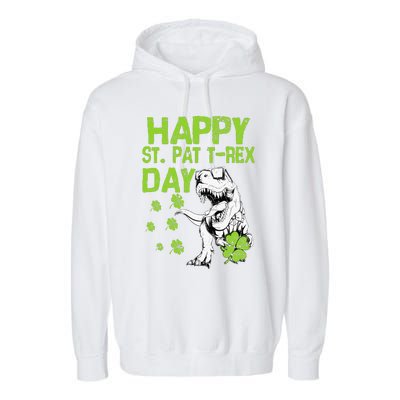 Happy St. Pat t-Rex Day Saint Shenanigan Clover Irishman Garment-Dyed Fleece Hoodie