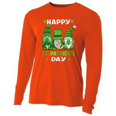 Happy St Patricks Day Gnomes Shamrock Lucky Cooling Performance Long Sleeve Crew