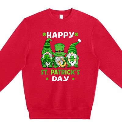 Happy St Patricks Day Gnomes Shamrock Lucky Premium Crewneck Sweatshirt