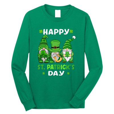 Happy St Patricks Day Gnomes Shamrock Lucky Long Sleeve Shirt