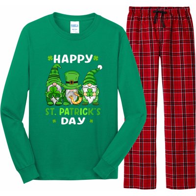 Happy St Patricks Day Gnomes Shamrock Lucky Long Sleeve Pajama Set