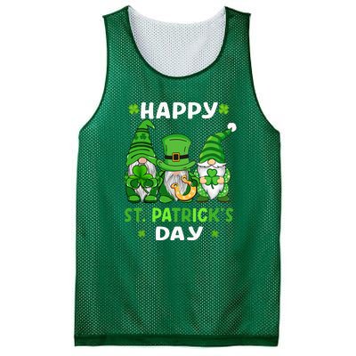 Happy St Patricks Day Gnomes Shamrock Lucky Mesh Reversible Basketball Jersey Tank