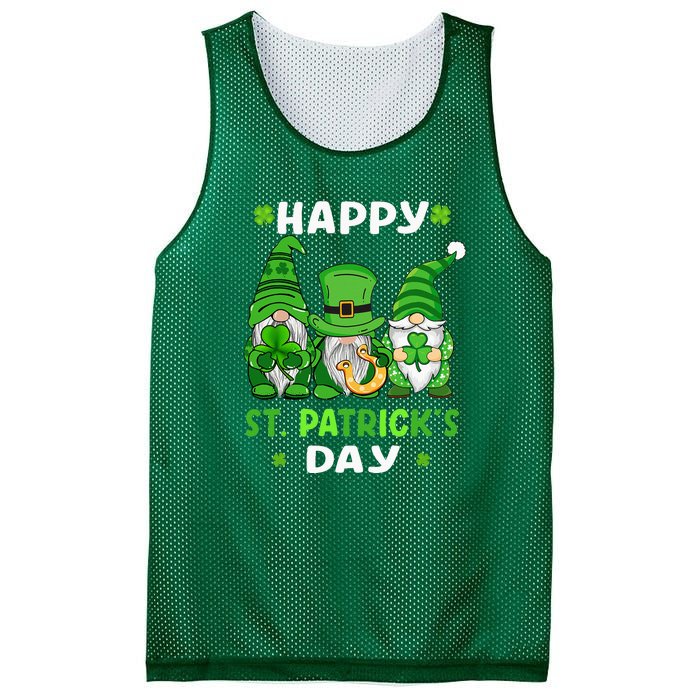 Happy St Patricks Day Gnomes Shamrock Lucky Mesh Reversible Basketball Jersey Tank