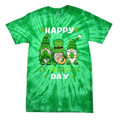 Happy St Patricks Day Gnomes Shamrock Lucky Tie-Dye T-Shirt