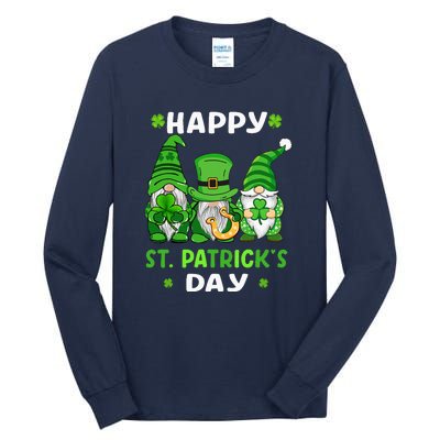 Happy St Patricks Day Gnomes Shamrock Lucky Tall Long Sleeve T-Shirt