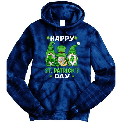 Happy St Patricks Day Gnomes Shamrock Lucky Tie Dye Hoodie