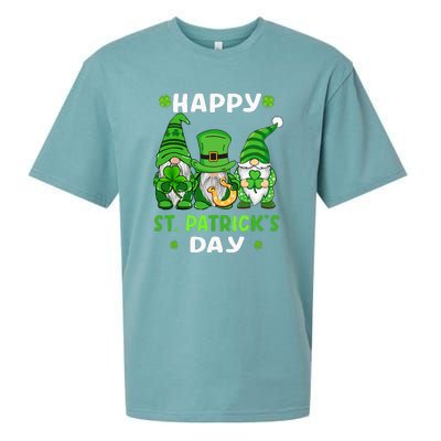 Happy St Patricks Day Gnomes Shamrock Lucky Sueded Cloud Jersey T-Shirt