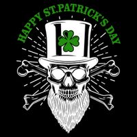 Happy St Patricks Day Irish Clover Skull Beard Drawstring Bag