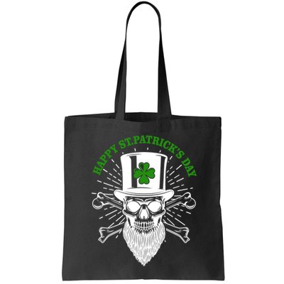 Happy St Patricks Day Irish Clover Skull Beard Bag