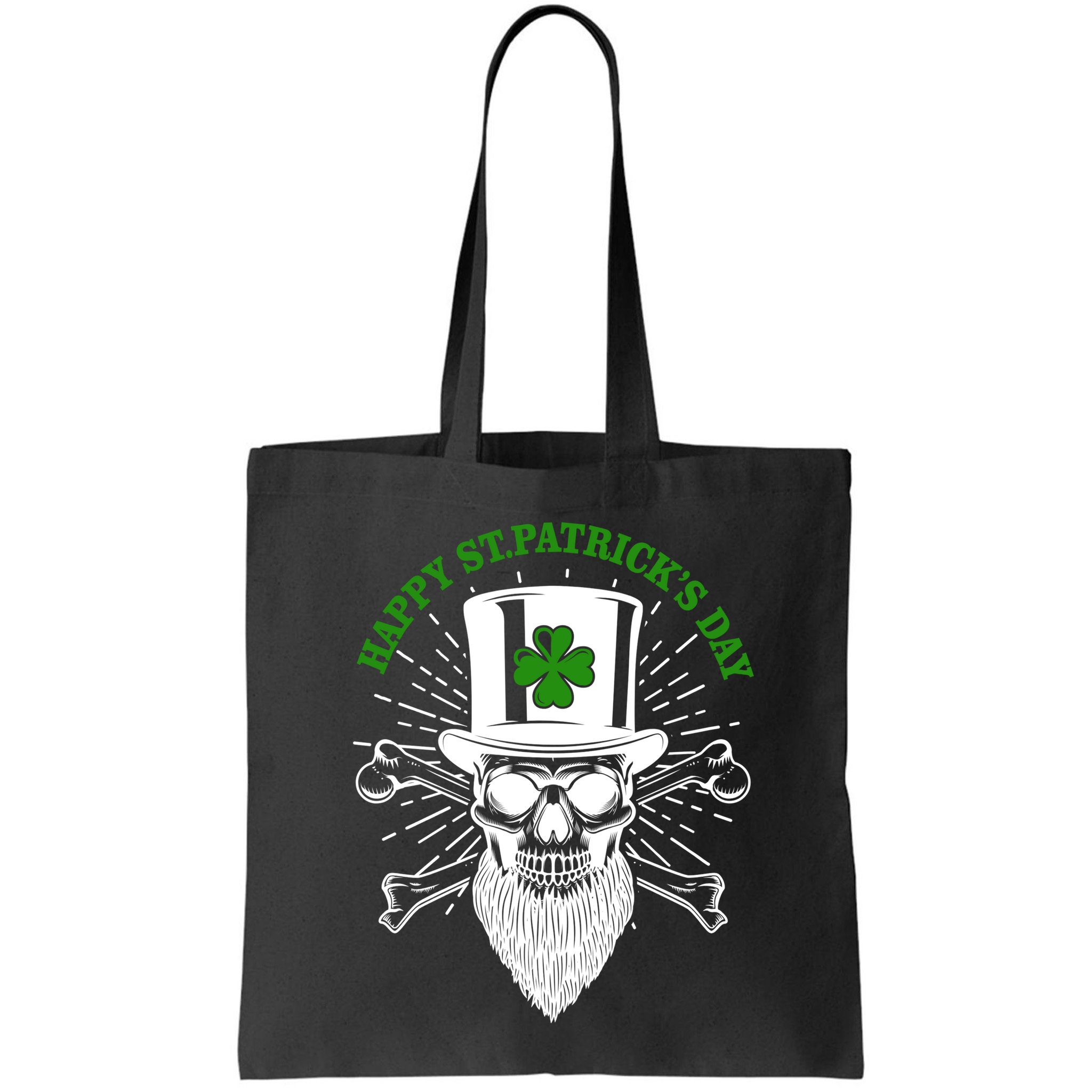 Happy St Patricks Day Irish Clover Skull Beard Bag