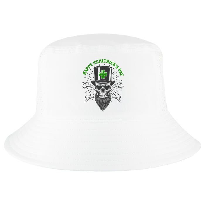 Happy St Patricks Day Irish Clover Skull Beard Cool Comfort Performance Bucket Hat