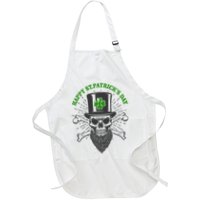 Happy St Patricks Day Irish Clover Skull Beard Apron
