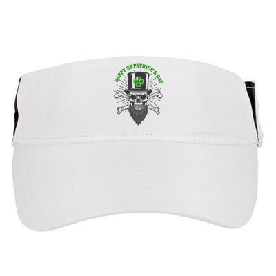 Happy St Patricks Day Irish Clover Skull Beard Adult Drive Performance Visor