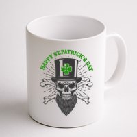 Happy St Patricks Day Irish Clover Skull Beard Mug