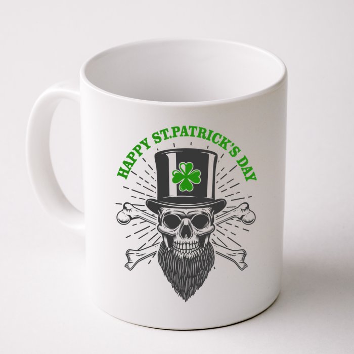 Happy St Patricks Day Irish Clover Skull Beard Mug