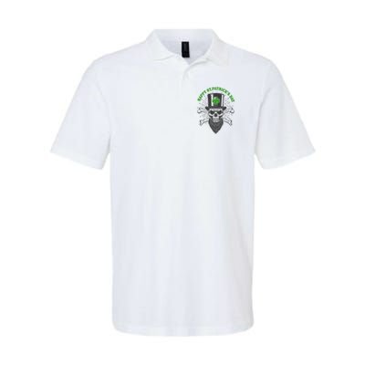Happy St Patricks Day Irish Clover Skull Beard Polo