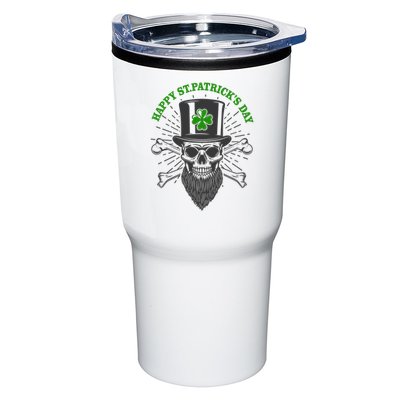 Happy St Patricks Day Irish Clover Skull Beard Tumbler