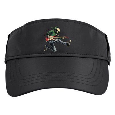 Halloween Skeleton Playing Guitar Rock And Roll Band Adult Drive Performance Visor