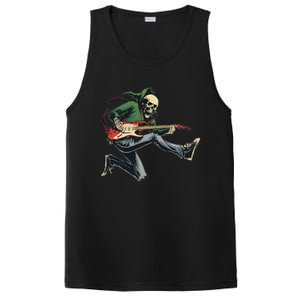 Halloween Skeleton Playing Guitar Rock And Roll Band PosiCharge Competitor Tank