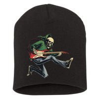 Halloween Skeleton Playing Guitar Rock And Roll Band Short Acrylic Beanie