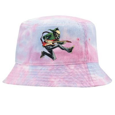 Halloween Skeleton Playing Guitar Rock And Roll Band Tie-Dyed Bucket Hat