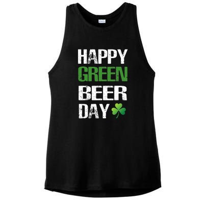 Happy St Patrick's Day Funny Green Beer Irish Drinking Ladies PosiCharge Tri-Blend Wicking Tank