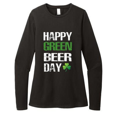 Happy St Patrick's Day Funny Green Beer Irish Drinking Womens CVC Long Sleeve Shirt