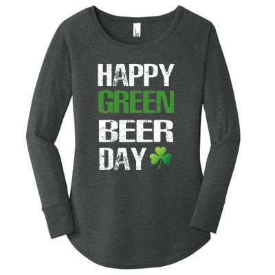 Happy St Patrick's Day Funny Green Beer Irish Drinking Women's Perfect Tri Tunic Long Sleeve Shirt